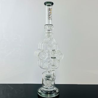 Lookah Waterpipe - 19 inches - Quad Filter  Recycler With Percolator - Assorted