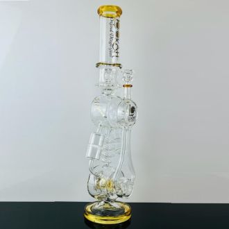 Lookah Waterpipe 20 inches - Two Honeycomb Perc Recycler - Assorted Colors