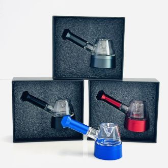 Masterdam 5" Inch - Cnc Glass Bowl Pipe With Flat Base, Carb  And Exl Storage Base - Assorted Color - Price Per Piece