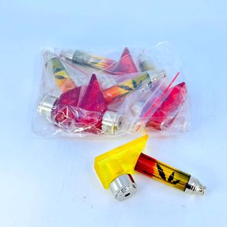 Metal Handpipe 3 Inch - Rasta With Stand Up - 5 Counts Per Pack - Assorted Colors - HPIM13