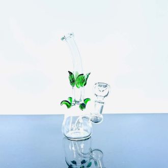 Mini Waterpipe With Leaves - 7 Inch - Assorted Colors - WPAG112