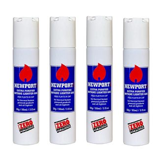 Newport Zero Extra Purified Butane 90ml With Free Flints In Cap 12 Count Per Pack