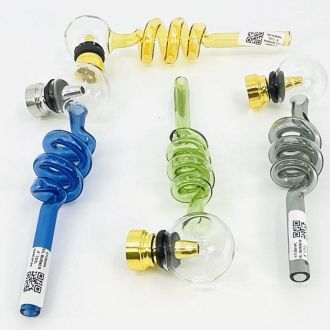 Oil Burner 4" Inch - Coil Handpipe With Metal Bowl and Screen - Ob-hpc - Price Per Piece