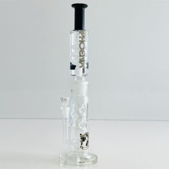 Phoenix Star Waterpipe - 14" Inch - Straight With Glycerin Coil Honeycomb Perc (PHX07) - Assorted