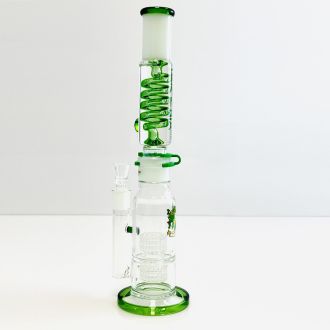 Phoenix Star Waterpipe 15" Inch - Straight With Glycerin Coil Double Matrix Perc (PHX06) - Assorted