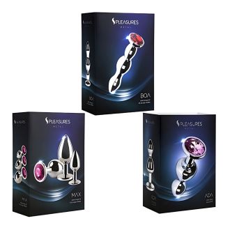 Pleasures Metal Adult Toy Anal Plug Kit