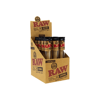 Raw Dlx Glass Tip Hand Rolled King Size Cannon - 12 Count Per Display