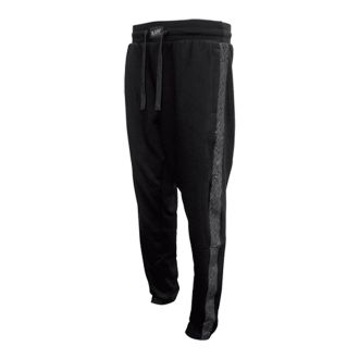 Raw Black Sweatpants With Side Logo Tonal Side Logo