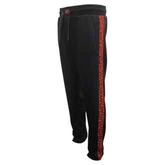 Raw Black Sweatpants With Red Side Logo 