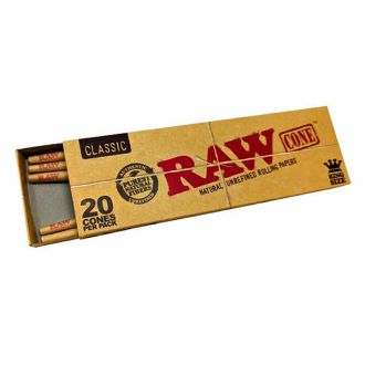 Raw Classic Cone - King Size - 20 Cones Per Pack - 12 Packs Per Box