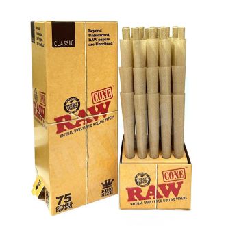 RAW Classic Prerolled Cones - King Size - 75 Count Box
