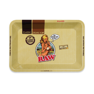 Raw Girl Mini Rolling Tray - Metal