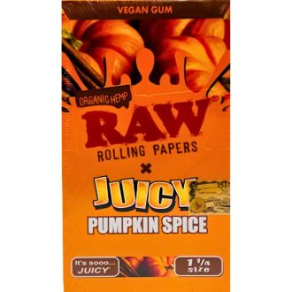 RAW JUICY ROLLING PAPERS 1 1/4 SIZE 24ct/Box PUMPKIN SPICE