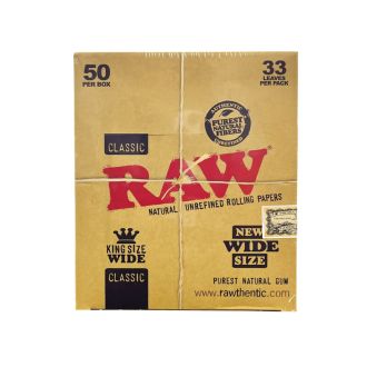 Raw Classic - King Size - Wide - 33 Per Pack -  50 Pack Per Box