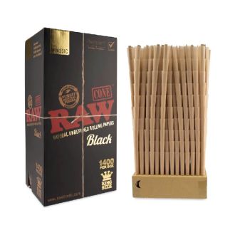 RAW BLACK BULK KS PREROLL CONES 1400/BX 90209