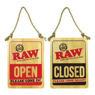 Raw Open Sign Wood 12"X16"