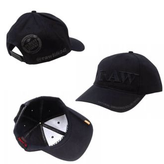 Raw Poker Hat - Black On Black Curve Bill Ajustable Structured Hat