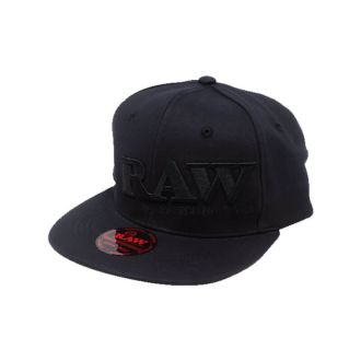 Raw Poker Hat Black On Black - Flat Brim Flex Fit - L/Xl Or S/M