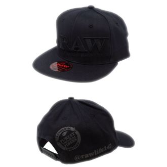 Raw Poker Hat Black On Black Flat Brim Snapblack Hat