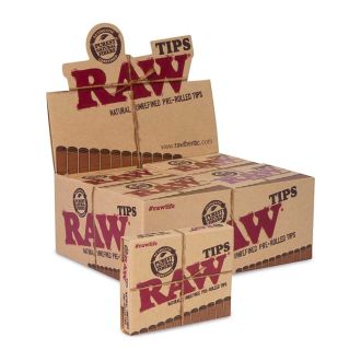 Raw Prerolled Tips - 21 Counts Per Pack - 20 Packs Per Box