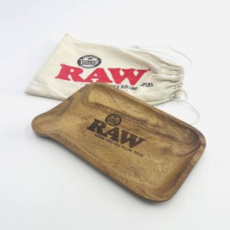 Raw Rolling Tray Wood With Pour Spout