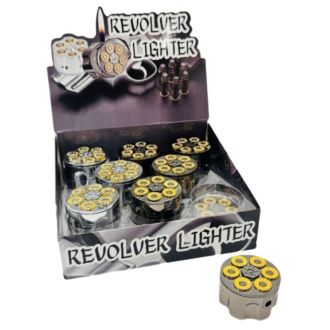 REVOLVER LIGHTER "BULLET CLIP-SHAPED OPEN FLAME LIGHTER" 16/DISPLAY (000