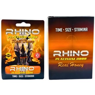 RHINO PLATINUM 8000 REAL HONEY 1per pack 24 per pack/Box