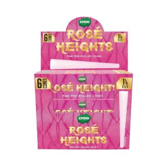 Endo Rose Heights Pink Pre-Rolled Cone 1 1/4 Size - 6 Cones Per Pack - 24 Packs Per Box