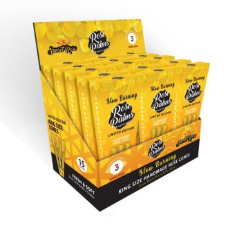 Rose Palms Limited Edition Pre Roll Cones - Sunset Rose - King Size - 3 Counts Per Pack - 15 Packs Per Box