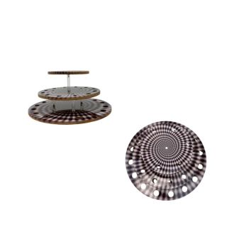 ROTATE WOODEN DISPLAY 3 LAYERS 34 HOLES 3D ASSORTED DESIGNS