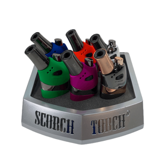 Scorch Torch 4.9 Inch Torch Lighter - Assorted Colors - Display Of 6