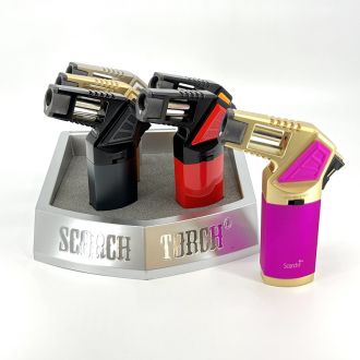 Scorch Torch 45 Degree Modern Torch With Hold Button Matte Finish - 6 Counts Per Box - Assorted