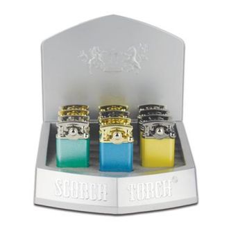 Scorch Torch Igniter Flip Top See Thru Butane Torch - Assorted - 12 Counts Per Display