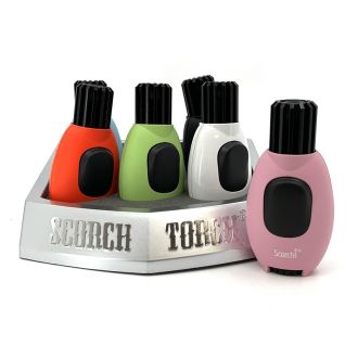 Scorch Torch Modern Button Aerodynamic Nozzle Torch Lighter - 6 Counts Per Box - Assorted