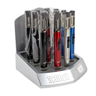 Scorch Torch See Thru Butane Torch With Hold Button - Assorted - 12 Counts Per Display