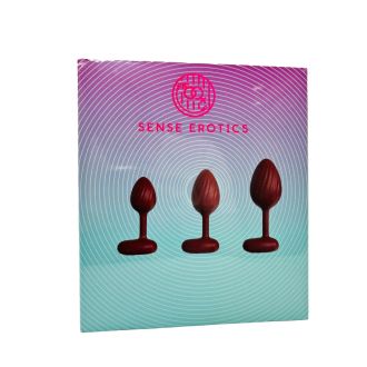 Sense Erotics Anal Plug - 3 Counts Per Pack - Red - DF957