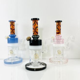 Sense Glass Waterpipe 10" Inch - Swirl Tube With Matrix Perc - Assorted Colors (WP-1670) - Price Per Piece