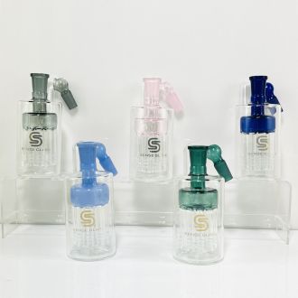 Sense Glass Ash Catcher 5" Inch -14MM Female - Male - 45° Degree - With 10-Arm Tree Perc - Assorted Colors (AC-1976) - Price Per Piece