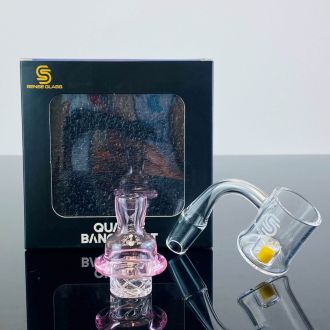 Sense Glass - Banger Kit With - Cyclone Spinner Carb Cap - 14mm Male - 90° Degree