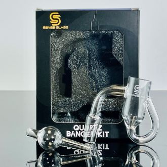 Sense Glass - Banger Kit 2mm - Flat Top 14mm - Male - 90 Degree - With Quartz Bubble Ball Carb Cap