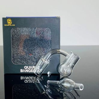 Sense Glass - Banger Kit - Orion Turp Slurper Set With - Glass Carb Cap - Flat Top Round Bottom - 14mm Male - 90° Degree