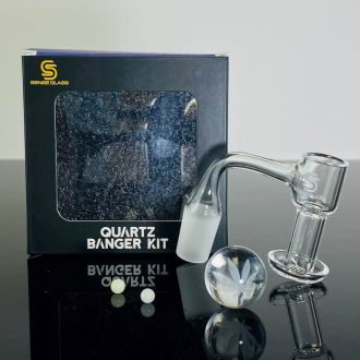 Sense Glass - Banger Kit Flat Top Terp Slurper With Glass Marble - 19mm Male - 90° Degree