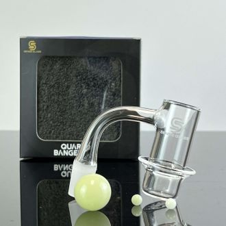Sense Glass Quartz Banger With Terp Pearls Luminous - 14mm - Male 90° Degree - Kit 11