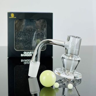 Sense Glass Quartz Banger With Luminous Pearl - 14mm - Male 90° Degree - Kit 10