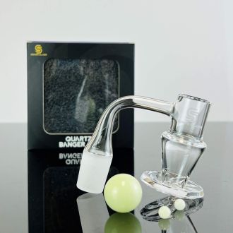 Sense Glass Quartz Banger With Luminous Pearl - 19mm - Male 90° Degree - Kit 10