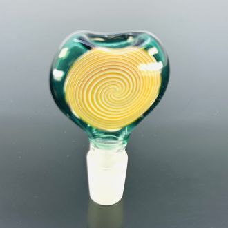 Sense Glass Bowl 18mm Male - Heart Swirl