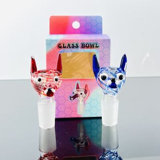 Sense Glass Bowl 18mm Male - Coyote Shape - Assorted - Price Per Piece