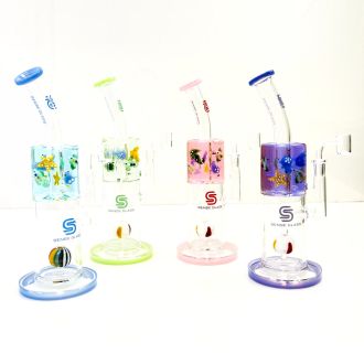 Sense Glass Curve Neck Waterpipe With Ball Perc - 12 Inch - WPSC2690