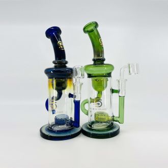 Sense Glass Waterpipe - Recycler Fumed With Showerhead Perc - 10 Inch - Assorted - Price Per Piece