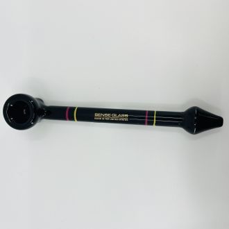 Sense Glass Handpipe - Black - 7 Inch - Love & Peace